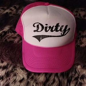 Dirty truck driver pink, black and white hat